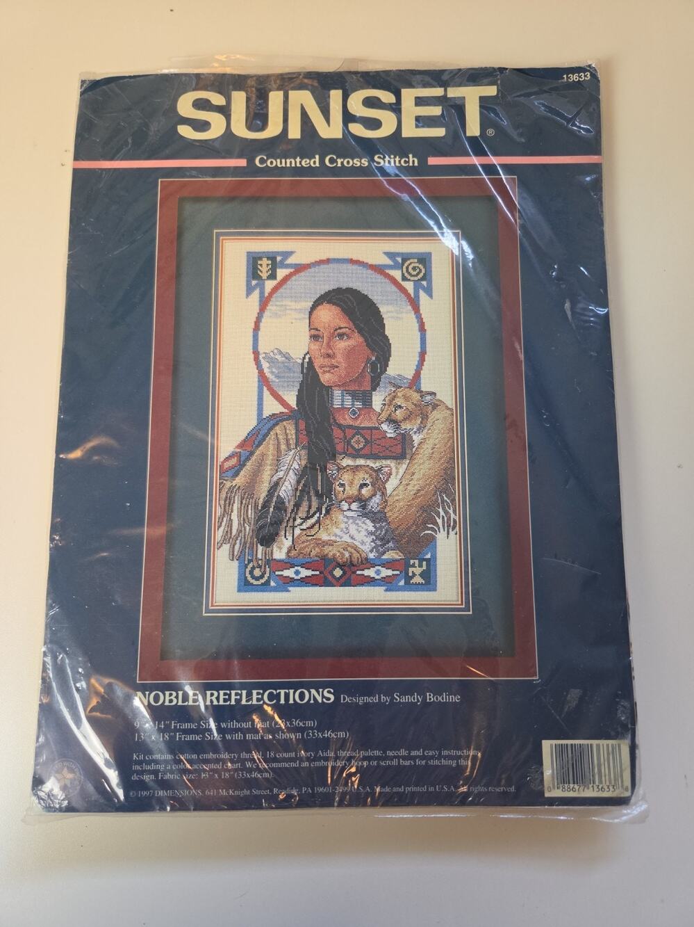 Sunset Noble Reflection Native American Counted Cross Stitch Kit 13633 9" x 14"
